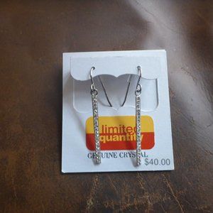 Women's Silver Plated & Genuine Crystal Dangling Earrings